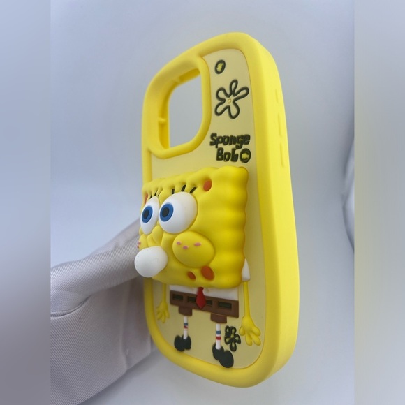 iPhone 16 Pro Max Case/3D SpongeBob SquarePants Silicone Cover/Cute & Protective - Picture 6 of 7